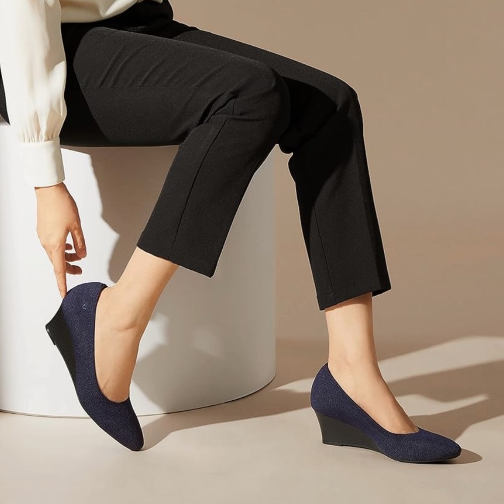 Elegant Navy Wedge Shoes for Women